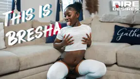 Tiny ebony amateur Bresha takes on a massive BBC in steamy POV fuck scene