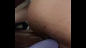 Bbw takes dildo in ass while being fucked