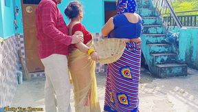 Desi Family Threesome Sex, Step Son In Law Sex With His Step Mother In Law And Wife