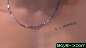 BoysHD.com - Sexy teen fingered while wanking his big throbbing dick with lust