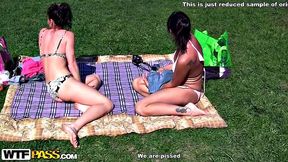 Girl gives blowjob in a public place