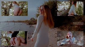 Stepsister said - follow me, fuck me right in the bushes, load on my face