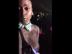 Dancing Ebony Babe At Music Festival