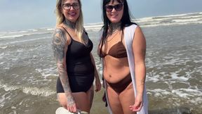 On the Beach My Wife and I Invited a Beachgirl to Fuck She Accepted Because She Was Very Horny! She Has a Pink Pussy