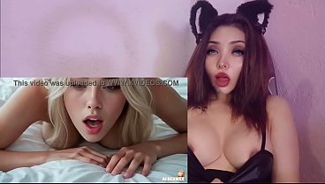 Cogiendo con la hermanastra rubia su primera vez anal - Masturbandome con IA