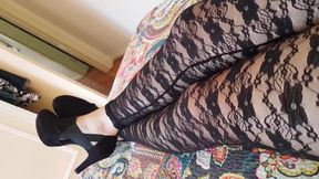 Black Gipoor Legings on Tan Pantyhose