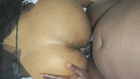 FAMILLY XX Hot Ebony step sister caught masturbating lets me fuck her asshole in DP