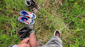 4 Times Piss and Cumshot on My Used Boots and Sneakers