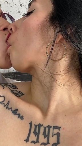 Horny Lesbian Between a Police Officer and a Sensual College Girl