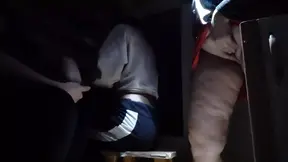 Lesbian MILF mom gets entertained by electrician, leads to hot kitchen threesome