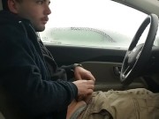 Spontaneous jerk off in car