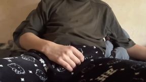 Gay Teen Jerks Cock in Kitty Pants Till Gushing Cum Destroyed