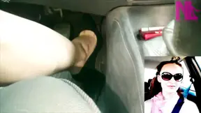 Barefoot babe struts her stuff in classic black Louboutins