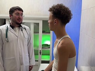 Young and passive doctor helped patient who was afraid of feeling a finger in his ass &vert;