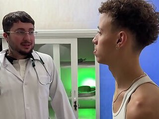 Young and passive doctor helped patient who was afraid of feeling a finger in his ass &vert;