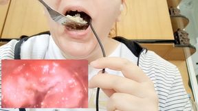 Eating rice - Swallowing large Microcamera - Extreme Vore Exploration 4K