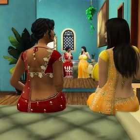 Hindi Version - Lesbian aunty Manju strap-on fuck Lakshmi - Wickedwhims