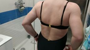 Sexy Black one piece swimsuit push up