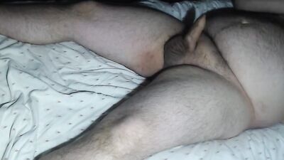 lying on the bed ,and cum