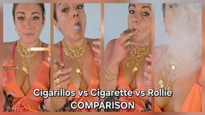 Comparison-Cigarillo vs Cigarette vs Rollie