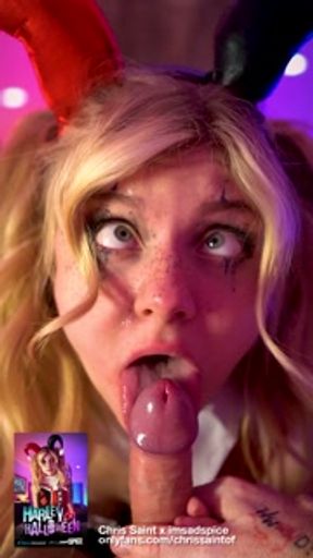 Ahegao Cosplay Blowjob imsadspice in Slow Motion