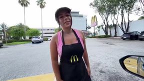 McDonald's employee sucks and titfuck my cock