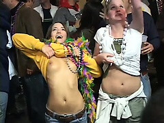 The best way to get beads at Mardi Gras is by showing your tits