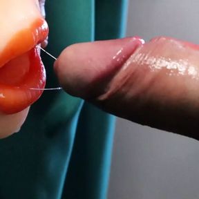 Long pleasure and big orgasm deep into a sweet tender mouth