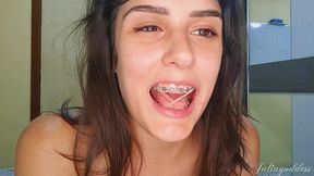 braces and blowjob fantasy - sucking you with my elastics on