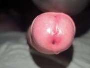 Vibrating my bell end with pre-cum and cumshot