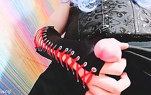 Solo handjob with multi cumshot :