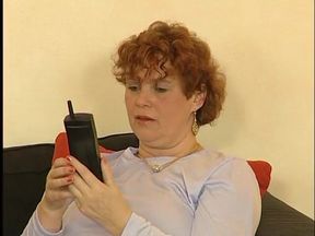 Mature talking over a phone
