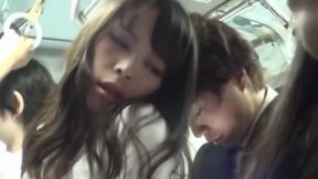 Japanese in Black Pantyhose Fucked in a Public Bus