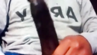 Str8 Guy Stroking his BBC to Porn ( Double Cum ) 5