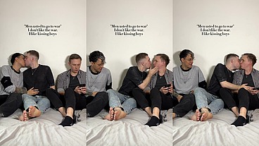 Three boys making out like they’re starving for each other 🔥