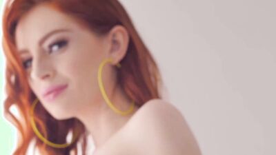 Sexy redhead Maya Kendrick makes love with a black lad