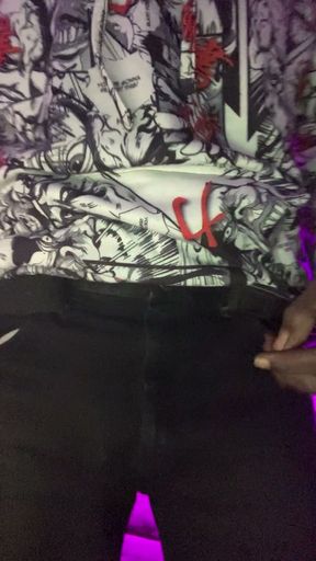 BBC stokes cock under purple lights