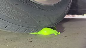 Toy crush under tire