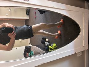 Orange high heels lingerie