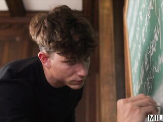 MILFY Fit Golden-haired Teacher Millie Keeps Bad Male After School