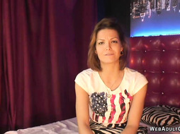 Solo brunette Russian babe on webcam