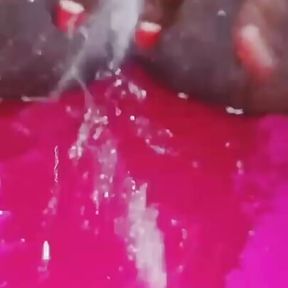 Long labia ebony squirting pussy, masturbating orgasm