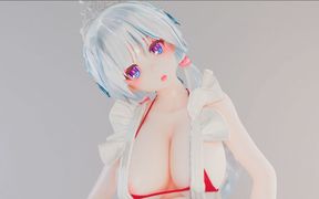 Radiant Rainbow a Erotic White Silk Maid Super Large Huge Breasts Succubus Pattern