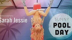 Sarah Jessie In Sunny Pool Day - Redhead Big Tits Riding Toy