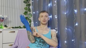 Hot Gloved Cock & Balls Tease to Big Cumshot