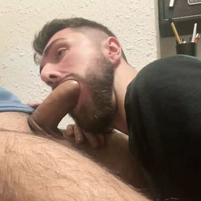 sucking my friend thick uncut cock