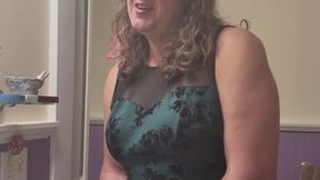Trans MILF desperately jerks off in the bathroom at a house party