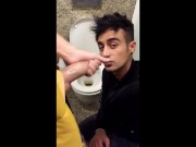 Someone came, but at the second time he finally swallows PUBLIC TOILET
