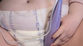 ABDL DisabledDaisyBBW diaper masturbation with magic wand