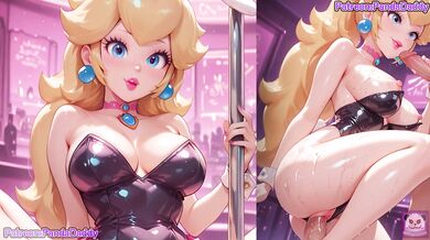 Princess Peach in a bunny suit gets her boss's big dick in her mouth